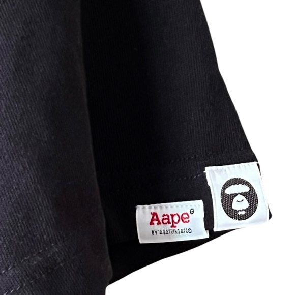 NWT AAPE by A Bathing Ape Short Sleeve Logo Hoodie Size Small - Picture 6 of 8